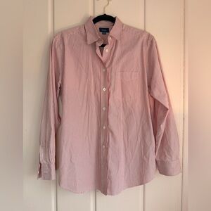 Faconnable Red and White Striped Button Down Shirt